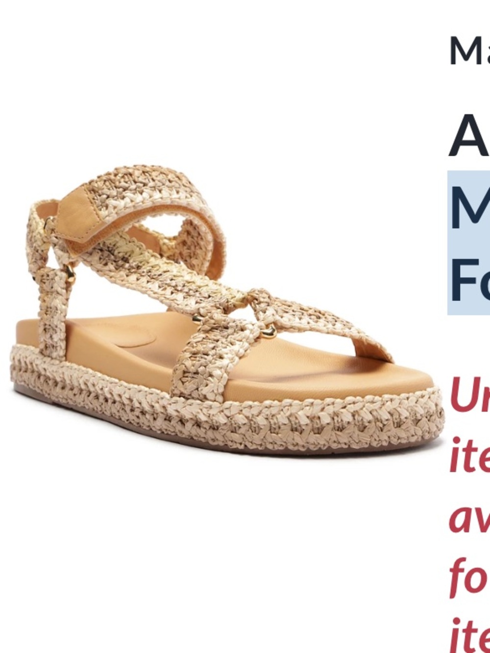 NWT Arezzo Women's Mya Woven Footbed Sandals size 9 platform